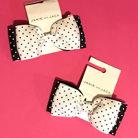 Janie and Jack Accessories 2 New Janie And Jack Bow Barrettes Black